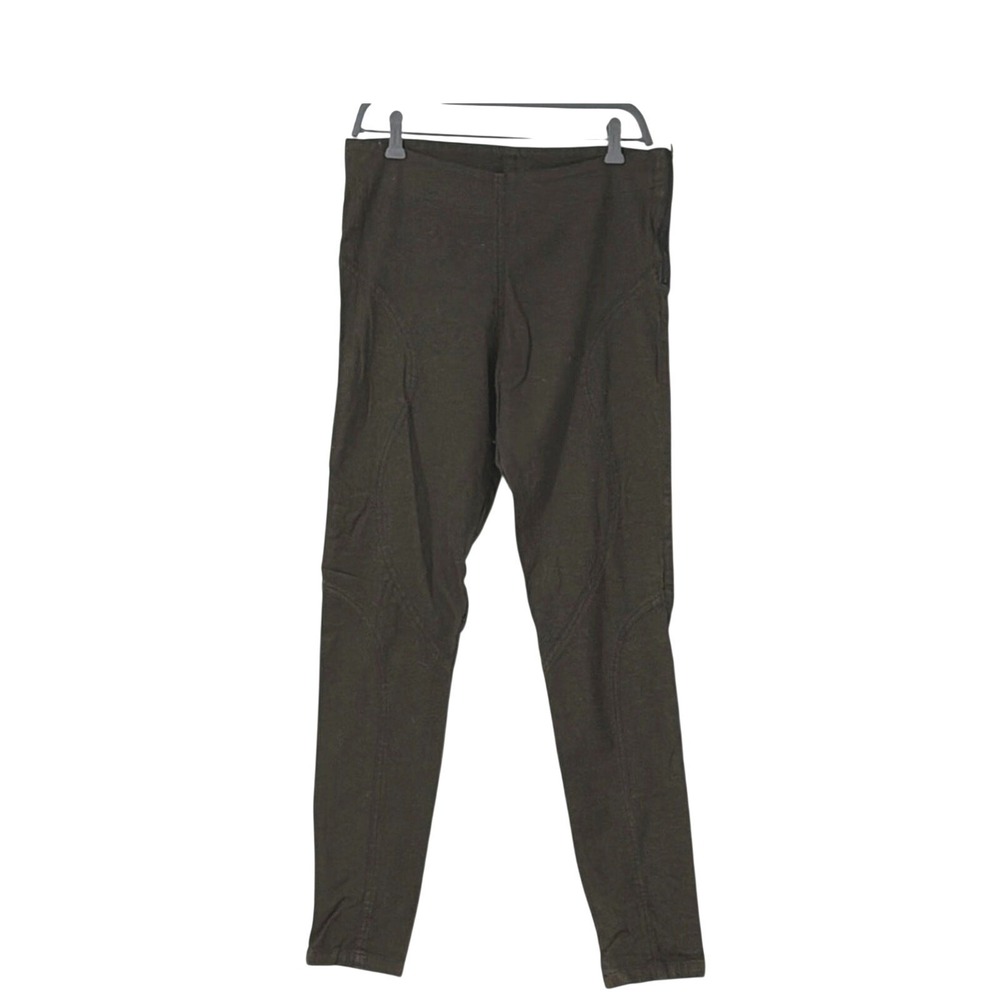 Prairie Underground Women Brown Olive Curved Seam Side Zip Leggings Pants Size M